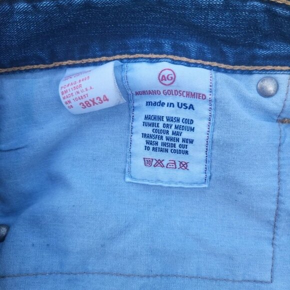 Adriano Goldschmied Men's 38x34 Blue Baggy The Symbol Wide Leg Faded Denim - Picture 5 of 8